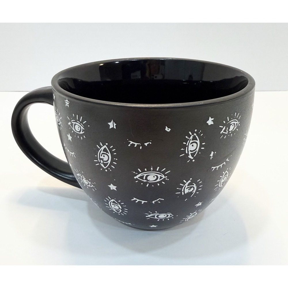 Stay Wild Moon Child Mystical Evil Eye & Stars Black White Oversized Cozy Mug